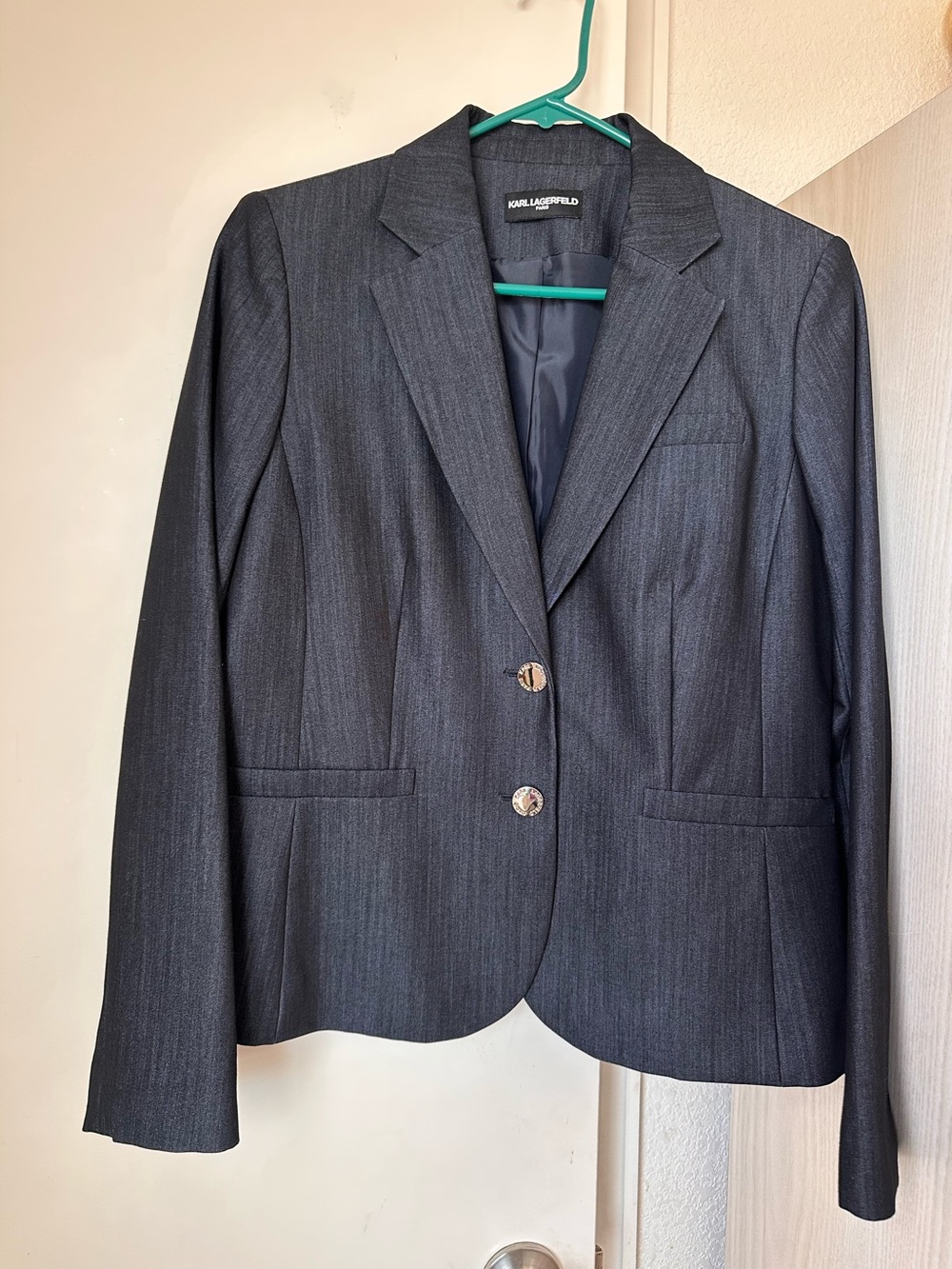 Karl Lagerfeld Paris Navy Blue Blazer, Women US M